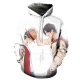 Anime One Piece 3-D Hoodie Casual Street Style Trendy Hooded Tops For Winter Fall