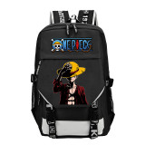 Anime One Piece Big Capacity Backpack With USB Charging Port Students Bookbag Daily Backpack