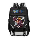 Anime One Piece Big Capacity Backpack With USB Charging Port Students Bookbag Daily Backpack