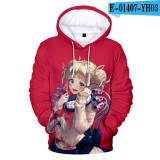 My Hero Academia 3-D Characters Print Hoodie Casual Fall and Winter Sweatshirt Fans Gift