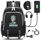 Rick and Morty Backpack School Backpack Bookbag With USB interface