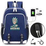 Rick and Morty Backpack School Backpack Bookbag With USB interface