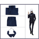 Anime Jujutsu Kaisen Costumes Gojo Satoru Black/Blue Cosplay Uniform Halloween Costume
