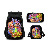 Rick and Morty Backpack Set 3pcs Stundents Backpack With Lunch Bag and Pencil Bag Set