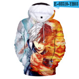 My Hero Academia 3-D Trendy Tops Youth Teens Hoodies Casual Pullover Sweatshirt Outfit