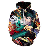 My Hero Academia 3-D Hoodie Unisex Hooded Long Sleeve Sweatshirt Tops