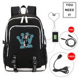 Anime Haikyuu!! Karasuno Backpack Students School Backpack Computer Backpack With USB Charging Port