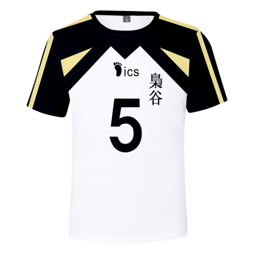 Anime Haikyuu!! Fukurōdani Academy Volleyball Team T-shirt 3-D Print Cosplay Costume