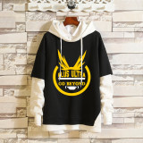 My Hero Academia Youth Teens Street Style Hoodie Fake Two Piece Hooded Sweatshirt Hip Hop Tops