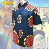 Anime One Piece Luffy Costume Sunflower Print Short Sleeve Shirt Costume