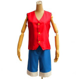 Anime One Piece Cosplay Costume Two Years Ago Luffy Generation 1 Costume Vest and Shorts Set
