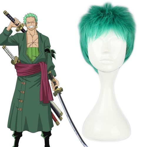 Anime One Piece Roronoa Zoro Green Cosplay Wigs