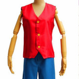 Anime One Piece Cosplay Costume Two Years Ago Luffy Generation 1 Costume Vest and Shorts Set
