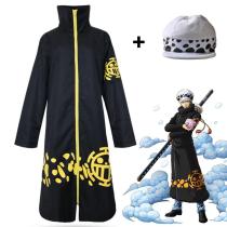 Anime One Piece Two Years Later Trafalgar Law Cosplay Costume Cloak With Hat Halloween Costume Hat