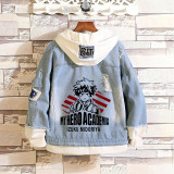 My Hero Academia Fake Two Piece Jacket Hooded Denim Jacket For Winter Fall