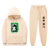 My Hero Academia Bakugou Katsuki Print Sweatsuit 2pcs Fleece Hoodie and Sweatpants Set