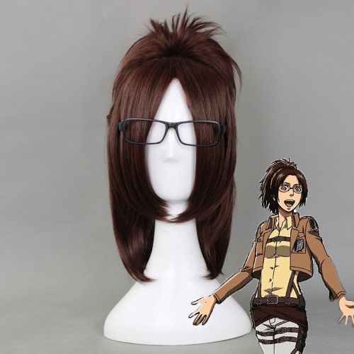 Attack on Titan Hans Zoe 40cm Short Straight Cosplay Wigs for Women Female Halloween Costumes