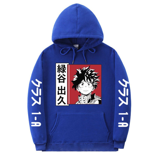 My Hero Academia Midoriya Izuku Print Hoodie Casual Pullover Fleece Sweatshirt Fans Gift