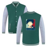 My Hero Academia Characters Print Baseball Jacket Students Youth Baseball Jacket Coat for Fall Winter