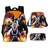 My Hero Academia 3pcs Backpack Set Unisex School Backpack With Cross Body Bag and Pencil Bag Fans Gift