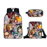 My Hero Academia Backpack Set Students School Backpack With Lunch Bag Pencil Bag 3pcs Set