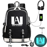 My Hero Academia Backpack With USB Interface School Students Backpack Bookbag Computer Backpack