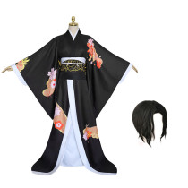 Anime Demon Slayer Kimetsu no Yaiba Kibutsuji Muzan Cosplay Costume Whole Set With Wigs
