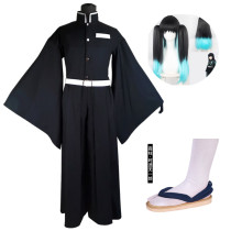 [Kids/ Adults] Anime Demon Slayer Cosplay Costume Tokitou Muichirou Cospaly Costume Whole Set Costum With Shoes and Wigs