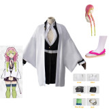 Anime Demon Slayer Cosplay Costume Kanroji Mitsuri Cosplay Costume Whole Set Costum With Shoes and Wigs