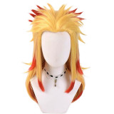 [Kids/ Adults] Anime Demon Slayer Cosplay Costume Kyojuro Rengoku Cospaly Costume Whole Set Costum With Shoes and Wigs