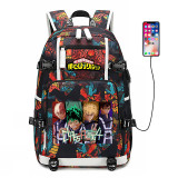 My Hero Academia Big Capacity Rucksack Students Bookbag Travel Backpack Computer Backpack With USB Charging Port