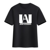 My Hero Academia Summer Black Short Sleeve T-shirt Cotton Comfy Casual Tee