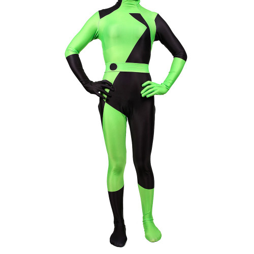 [Kids/Adults]Kim Possible Shego Cosplay Costume Jumpsuit Unisex Halloween Shego Zentai Costume