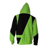Kim Possible Shego Cosplay Jacket Green Hooded Zip Up Jacket