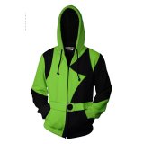 Kim Possible Shego Cosplay Jacket Green Hooded Zip Up Jacket