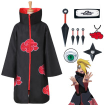 Naruto Akatsuki Deidara Cosplay Costume Cloak With Props Set Halloween Cosplay Costume