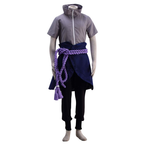 Anime Naruto Sasuke Uchiha Purple Cosplay Costume Whole Set With Wigs Shoes Kuani Headband Props Set