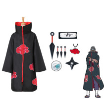 Naruto Akatsuki Kakuzu Cosplay Costume Cloak With Props Set Halloween Hot Costume