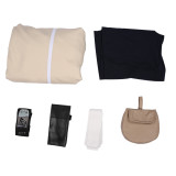 Anime Naruto Hinata Hyuga Childhood Beige Cosplay Costume Whole Set With Props Wigs and Shoes