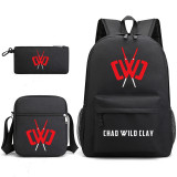 Chad Wild Clay Students Backpack Set 3pcs Backpack and Cross Body Bag and Pencil Bag Set