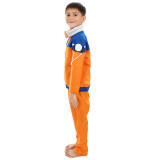 Kids Version Anime Naruto Shippuden Naruto Uzumaki Cosplay Costume Set Top and Pants