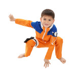 Kids Version Anime Naruto Shippuden Naruto Uzumaki Cosplay Costume Set Top and Pants