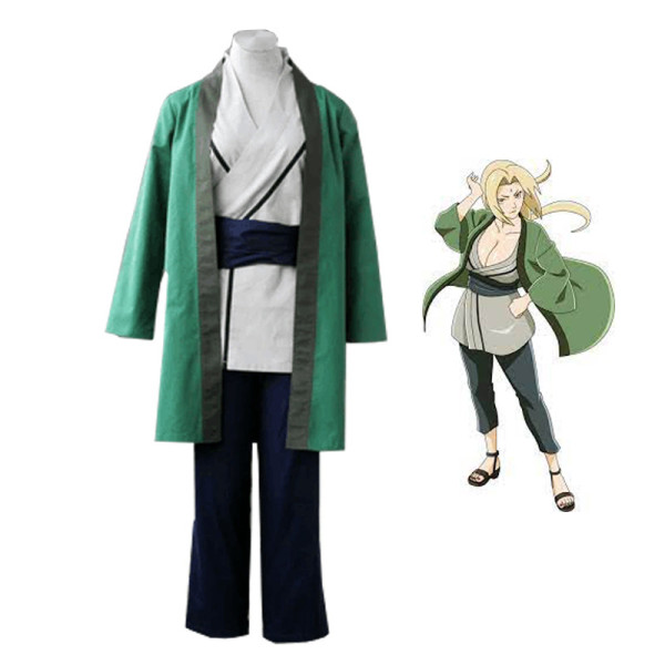 Anime Naruto The Fifth Hokage Tsunade Cosplay Costume Set Halloween Costume