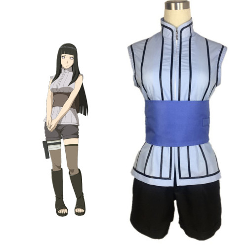 Anime Naruto The Last Hinata Hyuga Cosplay Costume Whole Set With Props Wigs and Shoes