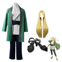 Anime Naruto The Fifth Hokage Tsunade Cosplay Costume Whole Set With Wigs and Shoes