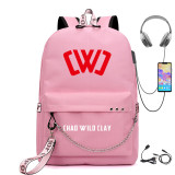 Chad Wild Clay Youth Teens Backpack With Chain Decor CWC Students Backpacks With USB Charging Interface