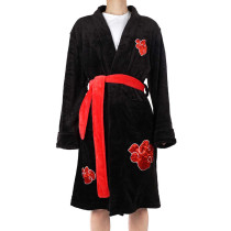 Anime Naruto Shippuden Akatsuki Cosplay Costume Winter Warm Flannel Bathrobe