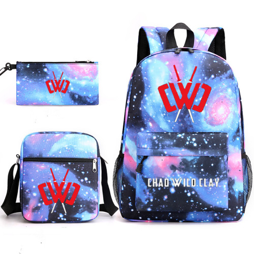 Chad Wild Clay Students Backpack Set 3pcs Backpack and Cross Body Bag and Pencil Bag Set