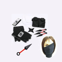 Anime Naruto Kakashi Hatake Cosplay Props Set Kunai+Headband+Mask+Bags+Gloves