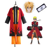 Anime Naruto Shippuden Naruto Uzumaki Cosplay Costume With Cloak Wigs Whole Halloween Costume Suit